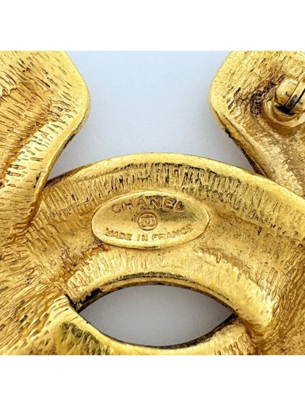 Chanel CC Logo Brooch Quilted Gold Plated